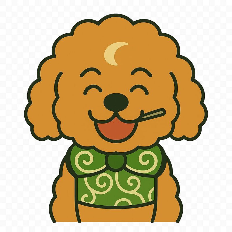 木枯らしもんじろうのイラスト　トイプードル